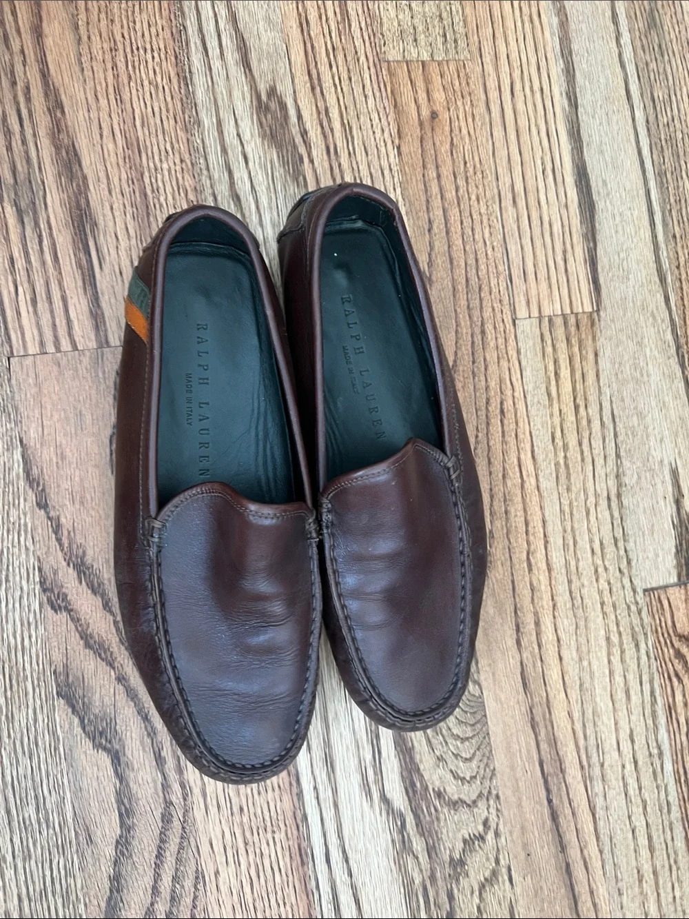 Ralph Lauren Brown Leather Slip-On Loafers - Picture 6 of 7